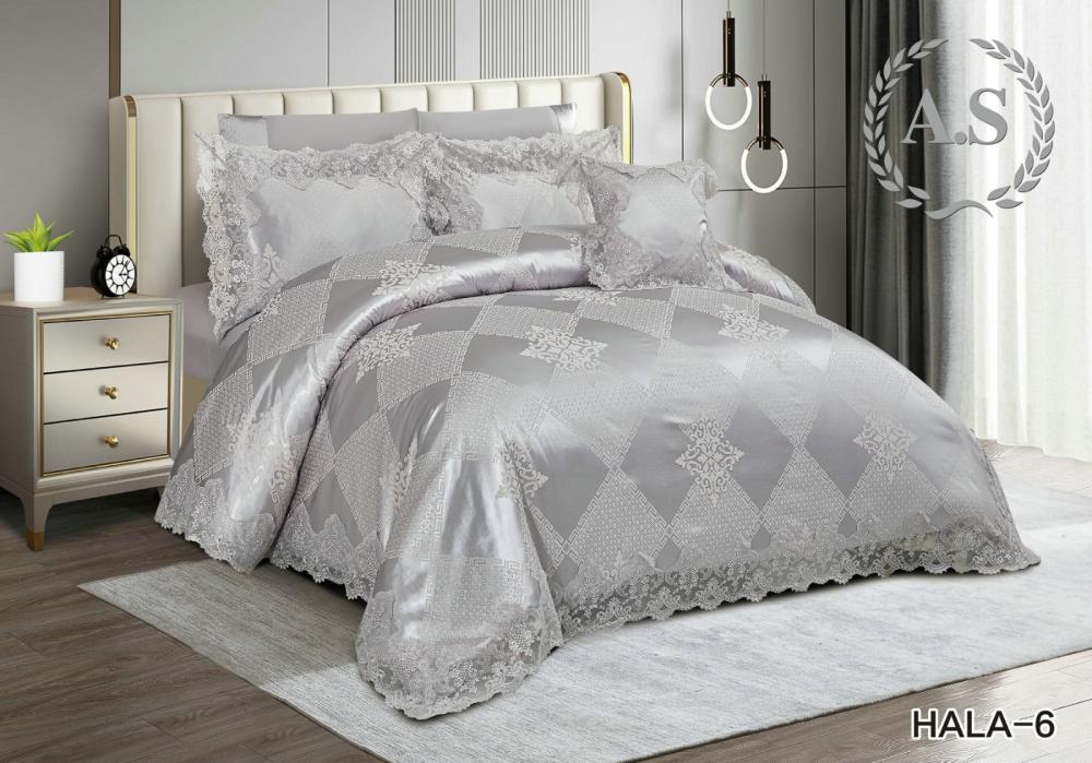 مفرش نفرين ساتان بدانتيل 8قطع