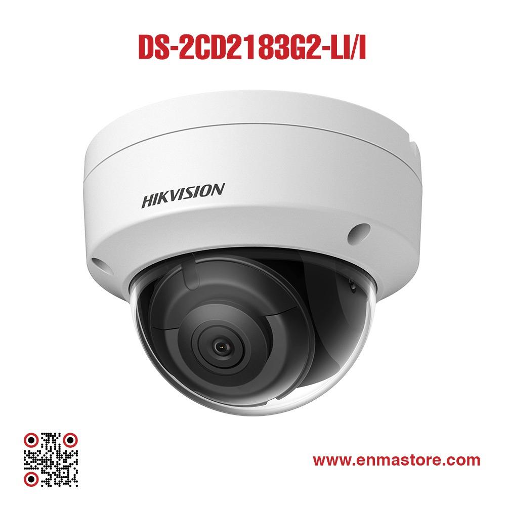 كاميرا هيكفيجن DS-2CD2183G2-LI/I بدقة 8 ميجابكسل أكيوسنس ثابتة القبة للشبكات – تقنية WDR، وكشف الأشخاص والمركبات