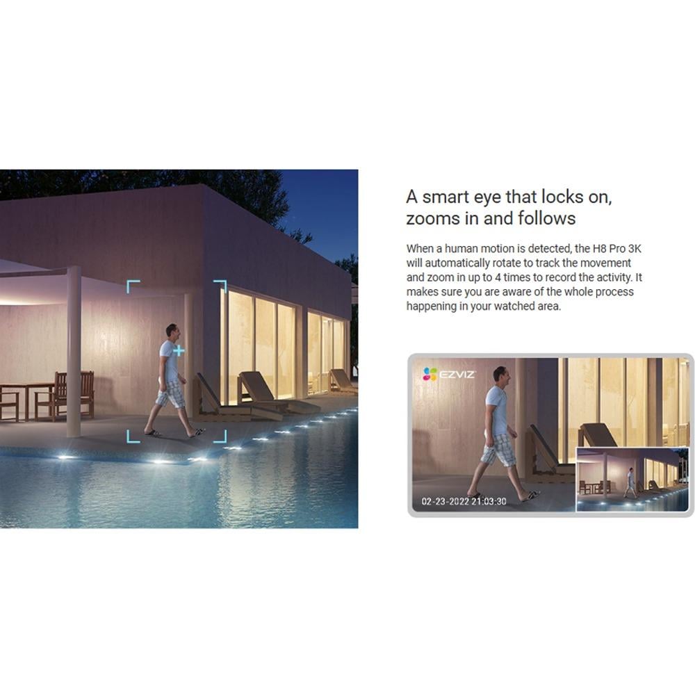 EZVIZ H8 Pro 3K 5MP Outdoor Pan & Tilt WiFi Camera Smart Home Security