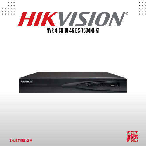 جهاز تسجيل كاميرات شبكي (NVR) قنوات 1U 4K DS-7604N...