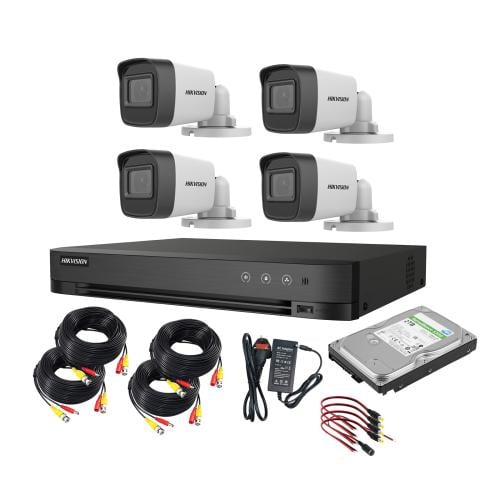 Hikvision 2MP 4-Camera Security System with 4CH DVR, 2TB HDD