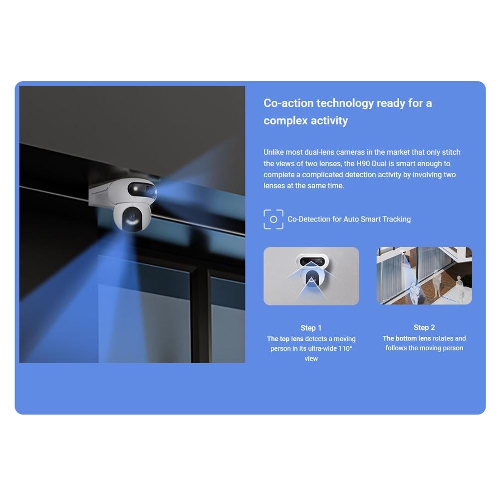 EZVIZ H90 Dual 2K⁺ – Dual‑Lens Pan & Tilt Outdoor Camera