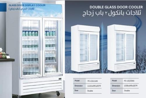 ثلاجة بانكول 2 باب زجاج سحاب / درفه احجام مختلفه