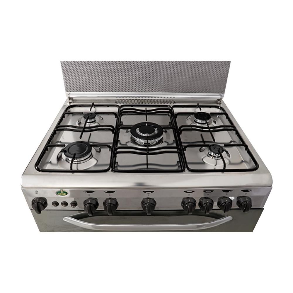موقد طبخ كريازي غاز مقاس 80*60 سم 5 شعلات شواية امان كامل ستيل KZ8600SM/2