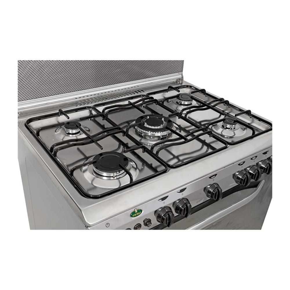 موقد طبخ كريازي غاز مقاس 80*60 سم 5 شعلات شواية امان كامل ستيل KZ8600SM/2