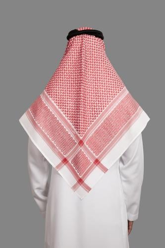 شماغ البسام البصمة 4 احمر غامق