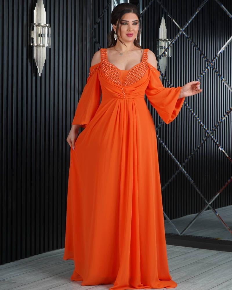 فستان "إليجانس وايت" برتقالي
