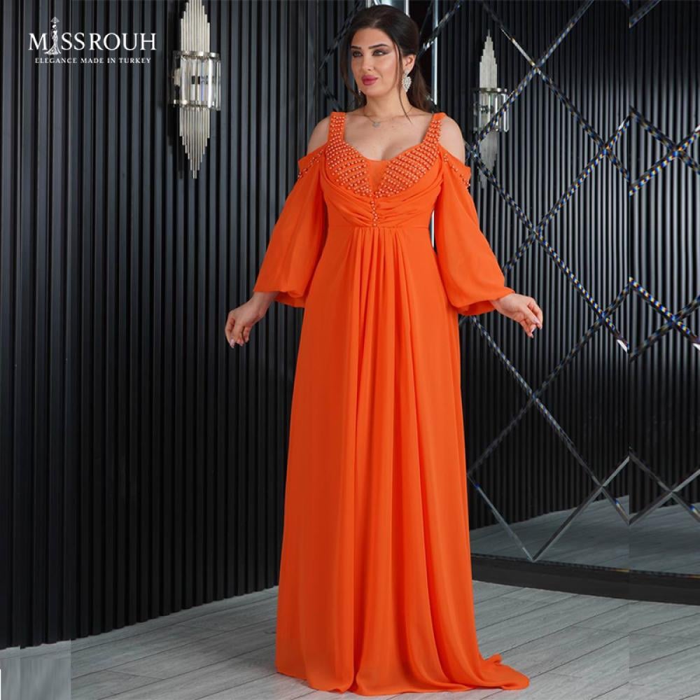 فستان "إليجانس وايت" برتقالي