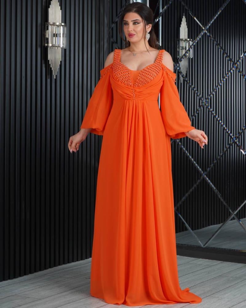 فستان "إليجانس وايت" برتقالي