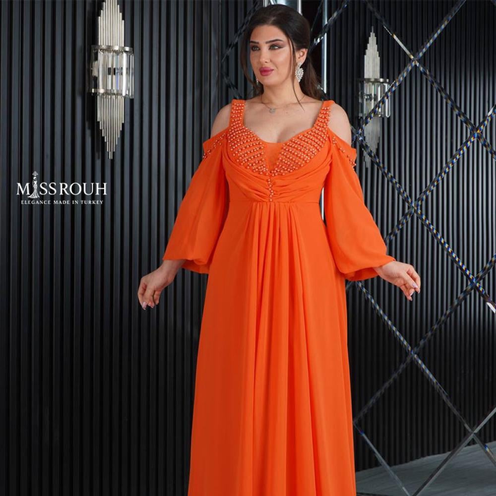 فستان "إليجانس وايت" برتقالي