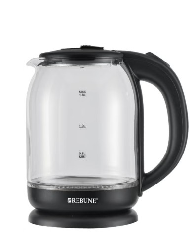 Glass Electric Kettle 1.8 L 1500 W RE-1-136 Black