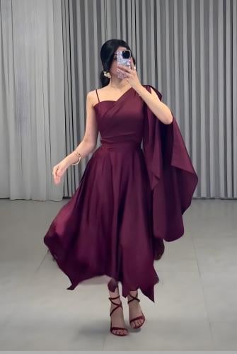 فستان ناعم بزغندي فخم