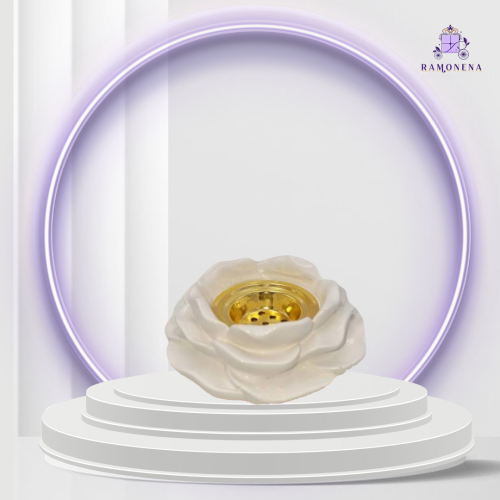 مبخره سيراميك ابيض على شكل ورده