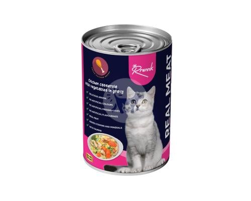 رانك طعام رطب للقطط بالدجاج والخضار في المرق 400g