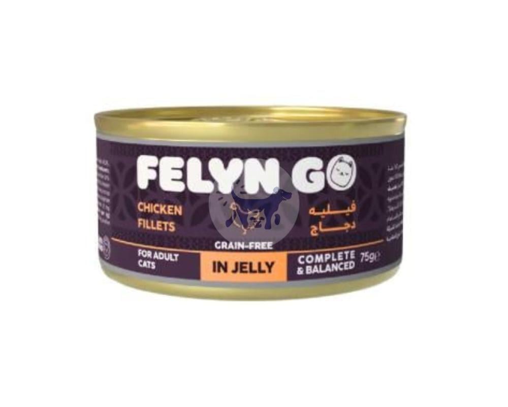 Felyn Go Wet Cat Food with Chicken Fillets in Jelly 75g نقدم