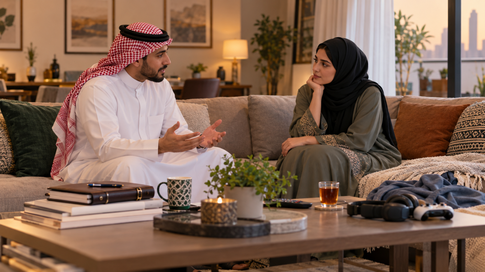 زوجان يتحدثان عن اختلاف الطباع والعادات بعد الزواج