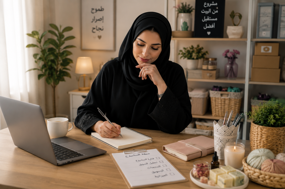 سيدة تخطط لبدء مشروع منزلي