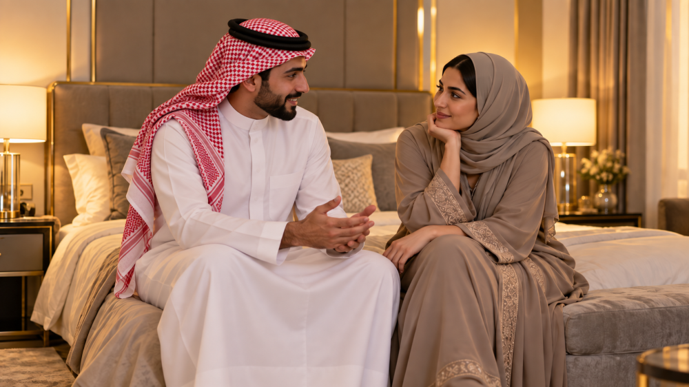 زوجان يتحاوران حول اختلاف الرغبة والاحتياجات الزوجية