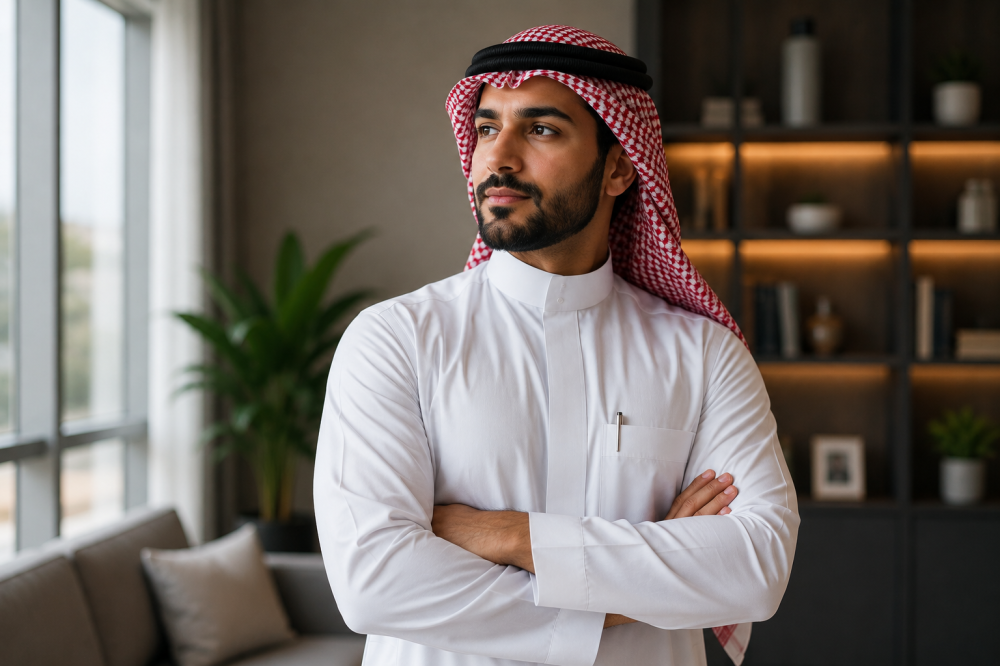 رجل واثق يبني شخصية قوية ويحترم نفسه
