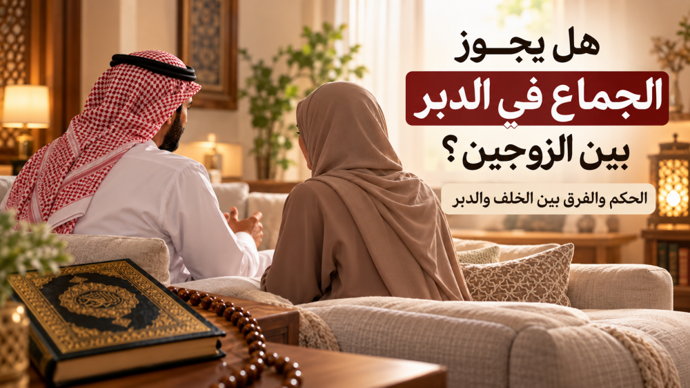 زوجان يناقشان حكم الجماع من الخلف والفرق عن الدبر
