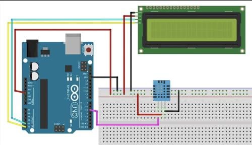 مشروع قياس الحرارة والرطوبة باستخدام Arduino + DHT11 + شاشة LCD