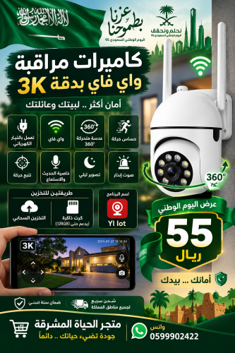 كاميرات مراقبة واي فاي داخلي  بدقة 3k - عدسة متحركة °360