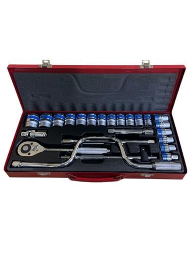 عدة 24 قطعه1/2 من QV TOOLS احمر