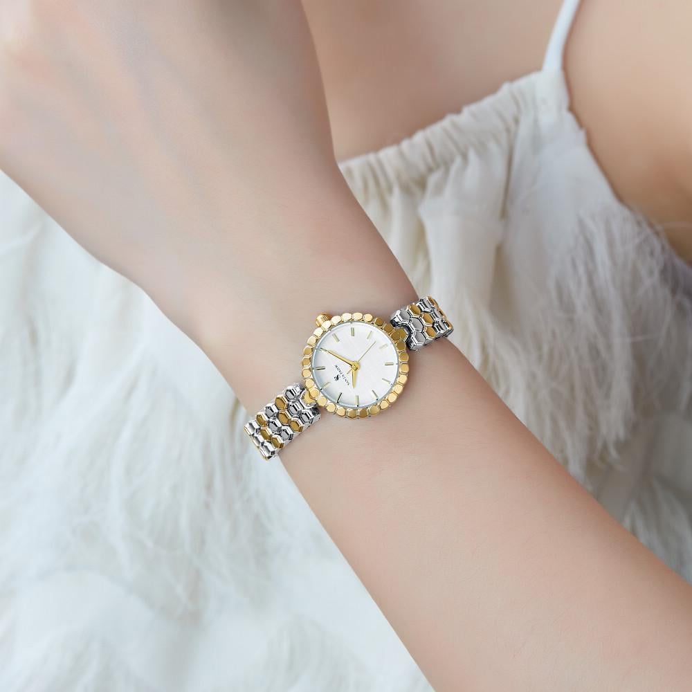 ساعة SANTA FADW نسائي فضي ذهبي