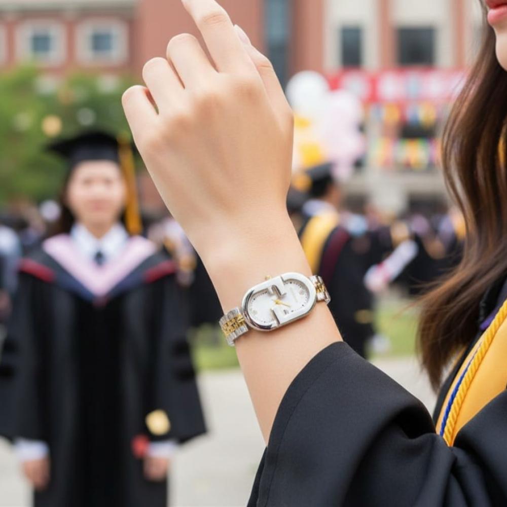 ساعه نسائي ماركة بروشا شكل فندي استيل موضه جديد