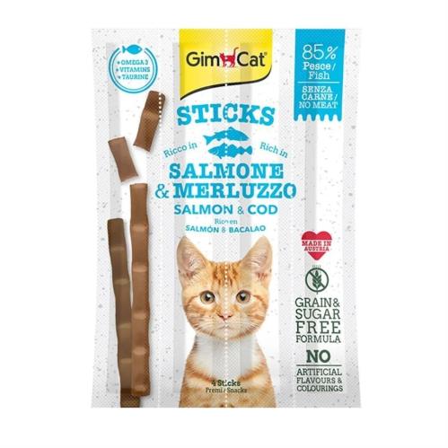 GimCat Sticks Salmon - مكافأة للقطط على شكل عصي بط...