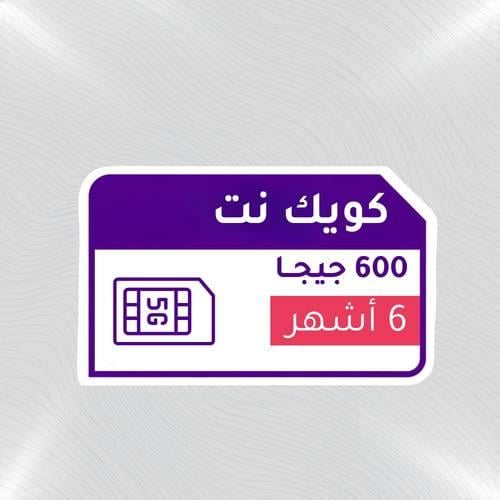 شريحة بيانات كويك نت 600 جيجا | 6 أشهر STC