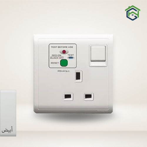 E8215DRC_WE – فيش كهربائي 13A 250V مع مفتاح مزدوج...