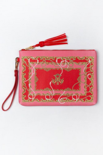 حقيبة طبعة كريستال وردي