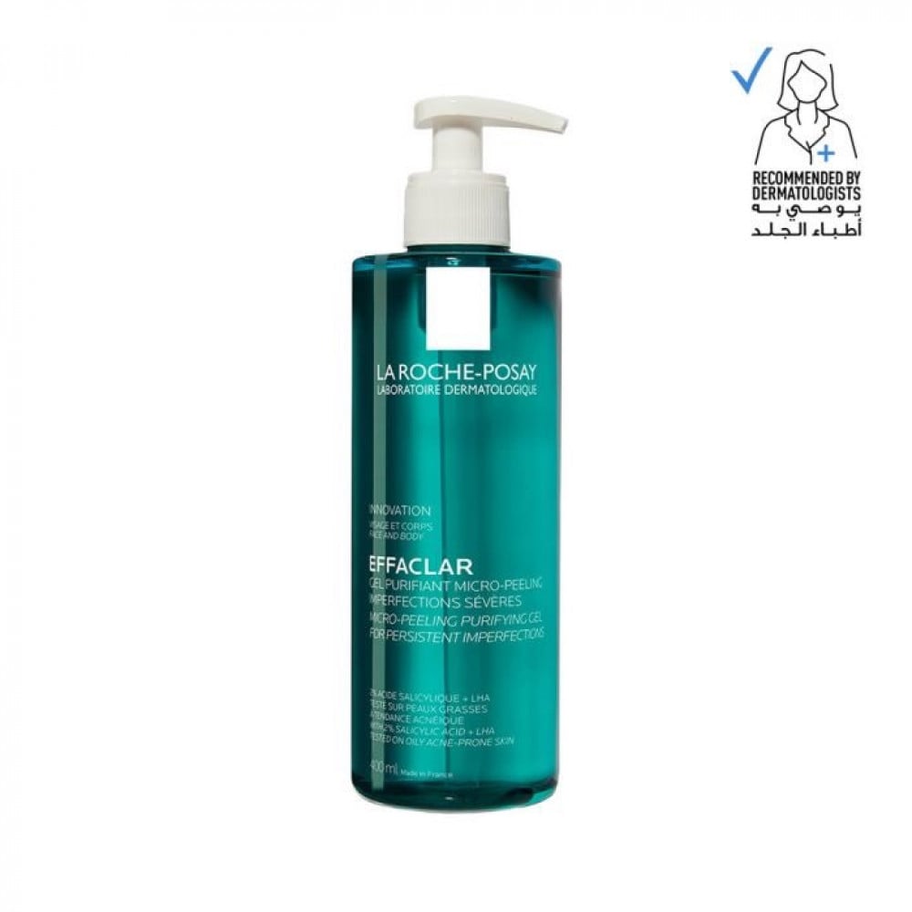 La Roche-Posay, Effaclar, Micropeeling Gel, Anti-Imperfection Cleanser and Scrub, Suitable for Face and Body - 400 ml