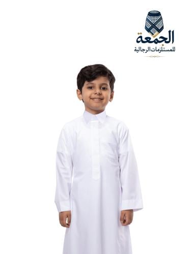 ثوب دروش اسبان قلاب ولادي ابيض