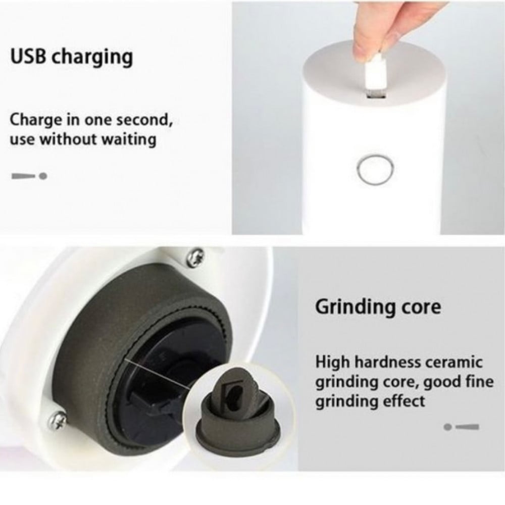 مطحنة قهوة الكترونية - (ابيض)