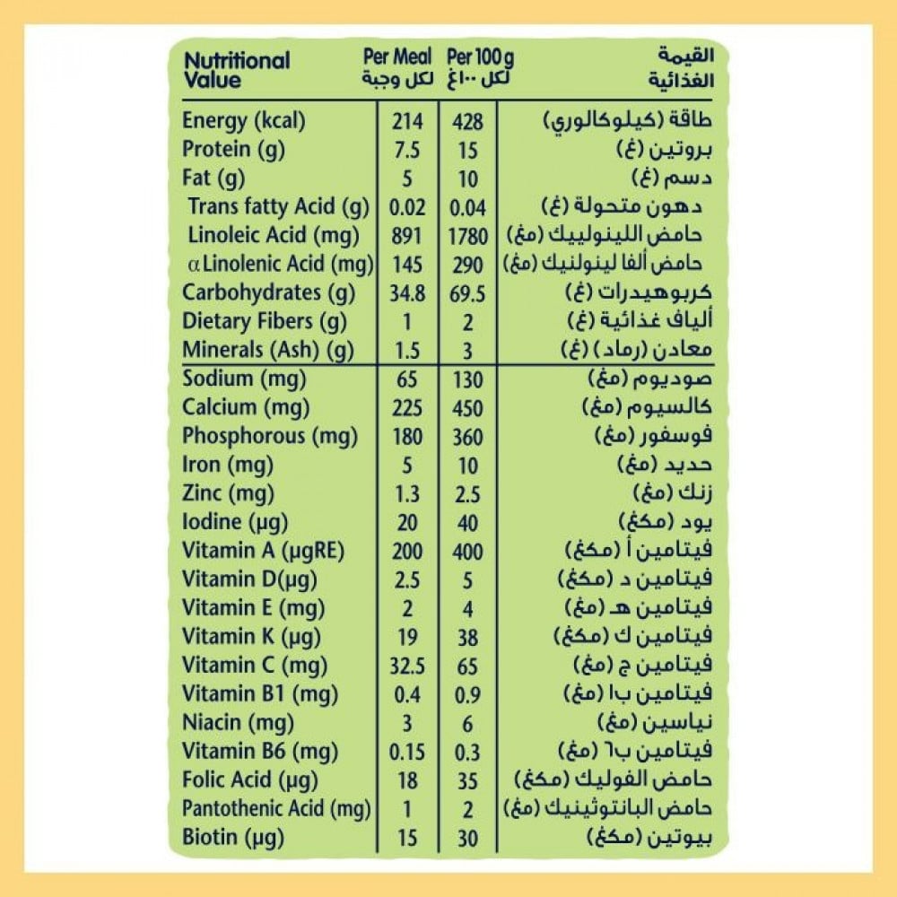 سيريلاك دقيق الحبوب للأطفال بالحديد+ قمح وتمر - 400 جم