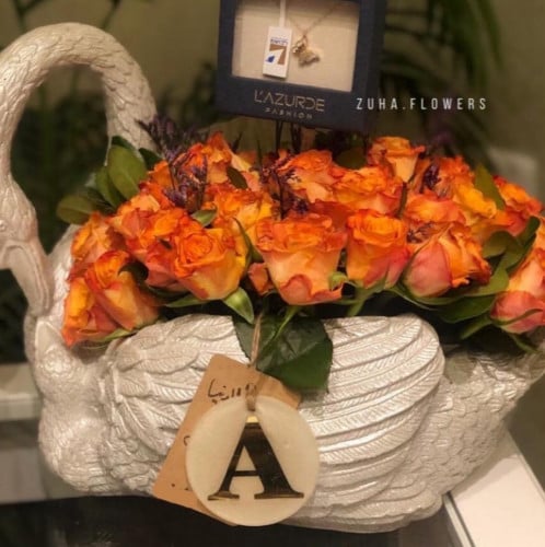 سلة خزف مع التغليف