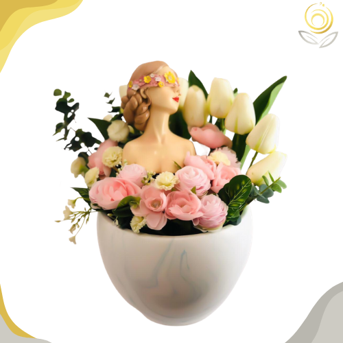 تنسيق ورد بفازة رخام