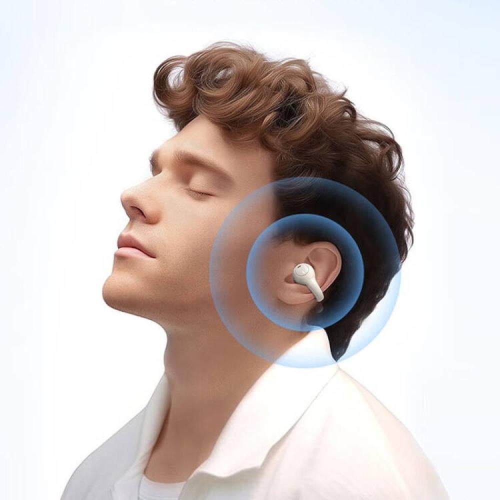 سماعات أذن مشبكية بلوتوث مع توصيل عظمي Baseus AS01 خفيف الوزن ومريح، صوت عالي الوضوح بدون تسريب، أسود سماعة أذن مفتوحة من الخلف AS01