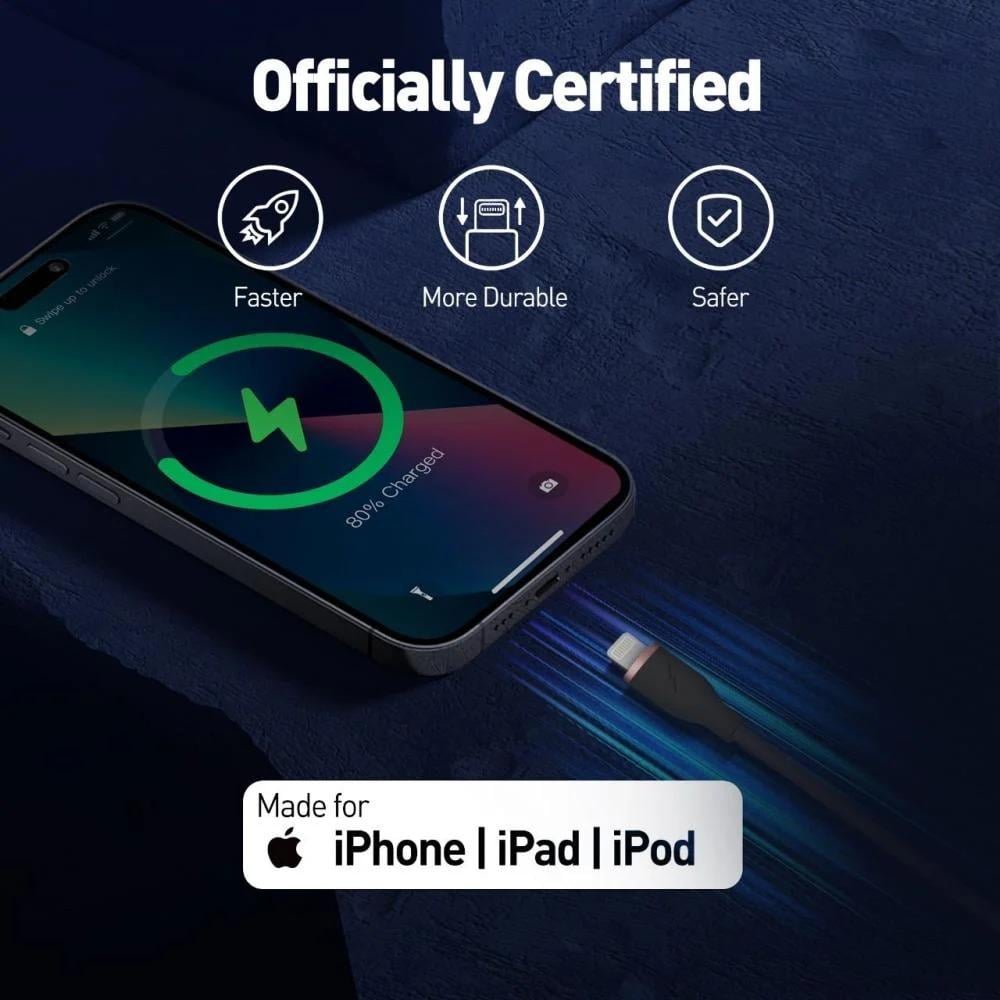 Gouda Type-C Lightning Cable, White, 60W, 1 Meter