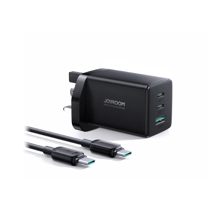 فيش جداري منفذين PD منفذ USB قوة 65 واط مع كيبل تايب سي - تايب سي من جيروم