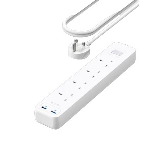 توصيلة باور ستراب 2 متر 4 منافذ كهرب + منفذين USB من انكر
