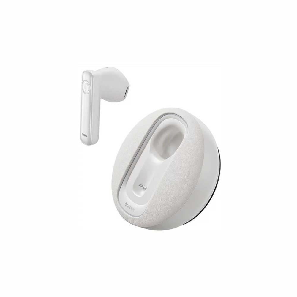 Baseus C-Mic Series CM10 سماعة بلوتوث ذكية من جانب واحد للسيارة (أبيض)