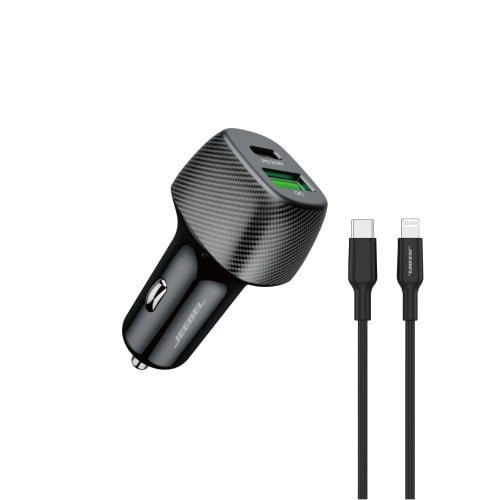 راس شاحن سيارة PD و USB قوة 38 واط مع كيبل ايفون P...