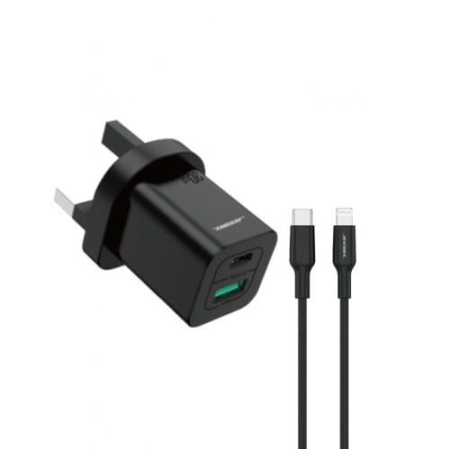 فيش جداري منفذ PD منفذ USB قوة 30 واط مع كيبل ايفو...