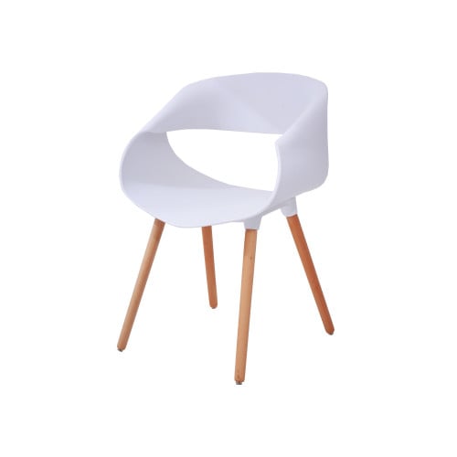 كرسي كاما فيبر ابيض ارجل خشب  C-D-831WHITE