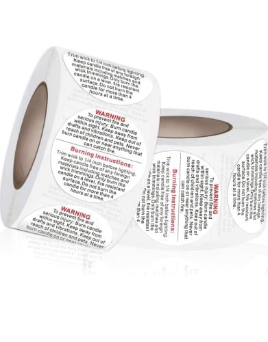 ستيكر تحذير للشمع - 500 حبة - 2.5 سم