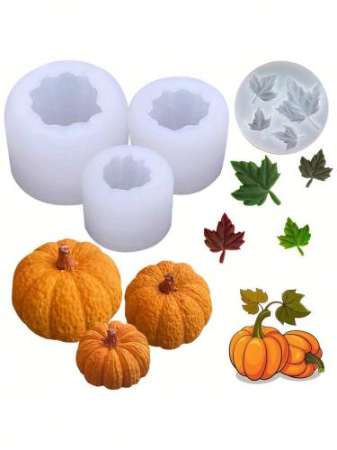 قالب سيلكون - يقطـين + أوراق الخريف