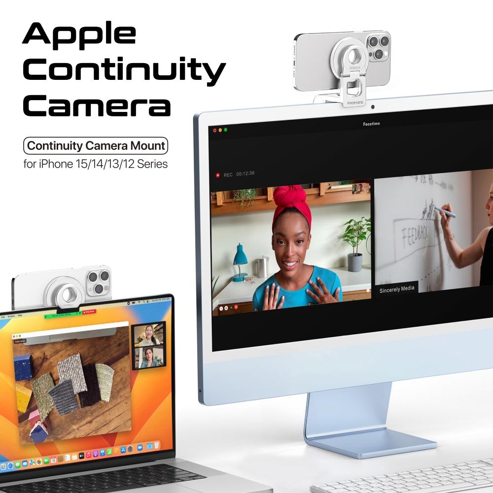 أحدث حامل جوال وكاميرا قابل للتمديد ، متوافق مع تقنية ماج سيف ويتميز بتصميم قابل للطي بالإضافة إلى دعم تقنية أبل Continuity مع ضبط مستمر لوضعية الكاميرا وهو متوافق مع أحجام شاشات مختلفة - Promate VersaMount